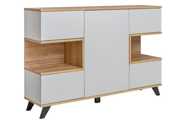 FORMERA Kommode Bologna, grau/Eiche, Highboard, Anrichte