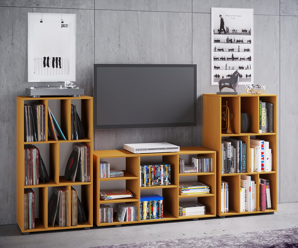 VCM CD/DVD/LP-Regal Wotino | VCM | Boxenständer + CD/DVD/LP-Regale